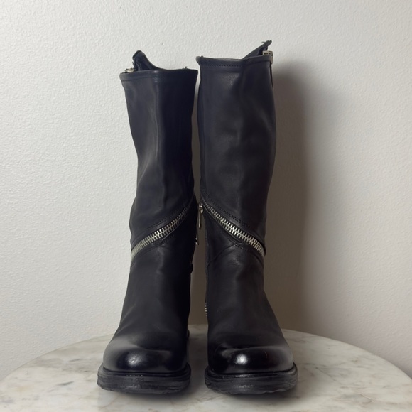 A.S.98 Siggs Mid Size Leather Boot Zipper Black Size 8 Women NWOT - Picture 9 of 13